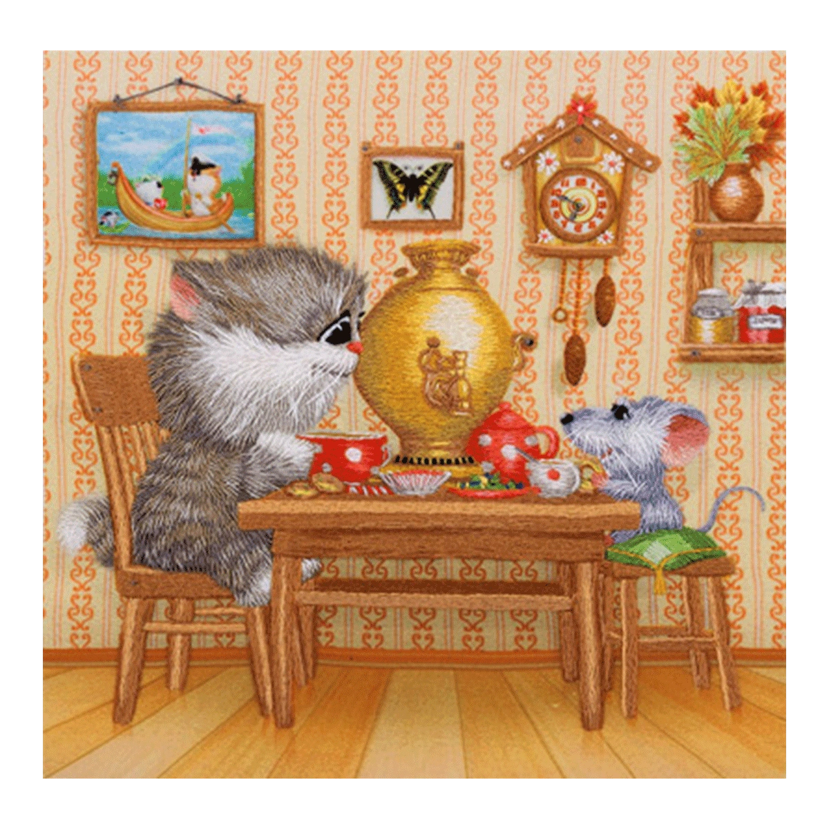 Satin Stitch - Cat & Mouse - Embroidery Kits - JK-2040
